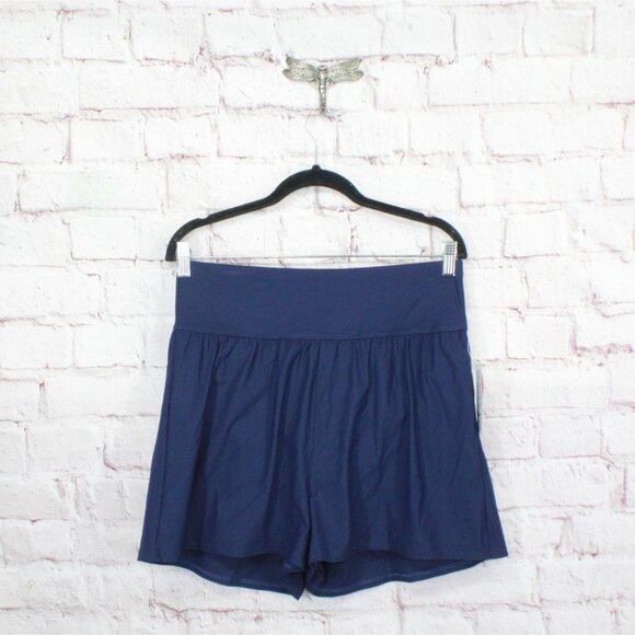 LL Bean Shaping Swimwear Soft Drape Swim Shorts Darkest Navy Size 12 - Picture 6 of 10